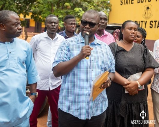 • Mr Asenso-Boakye (inset) speaking at the presentation ceremony