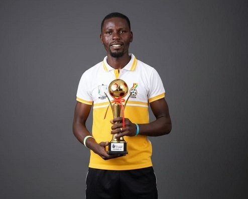 • Mr Patrick Martey Boye with the winners’ trophy