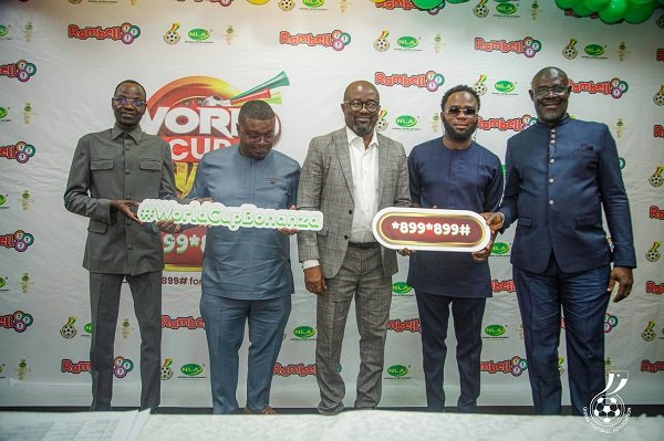 • Mr Simeon-Okraku (middle) flanked by dignitaries after the launch