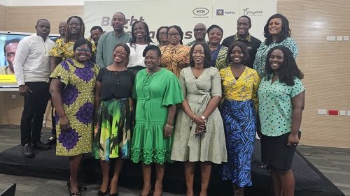 Mrs Wiafe (middle) with some of the dignitaries at the programme