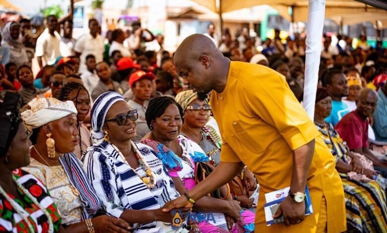 • Mr Tameklo (infront) interacting with participants at the launch