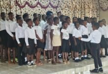 • The children engaged in songs of ministration