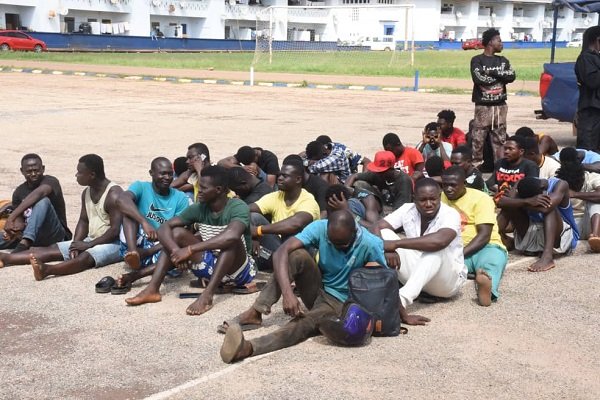 Some of the suspects from the Millitary Police swoop