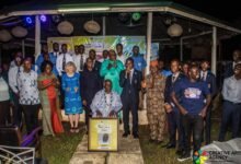 Professor Wosornu (seated middle) with dignitaries at the ceremony