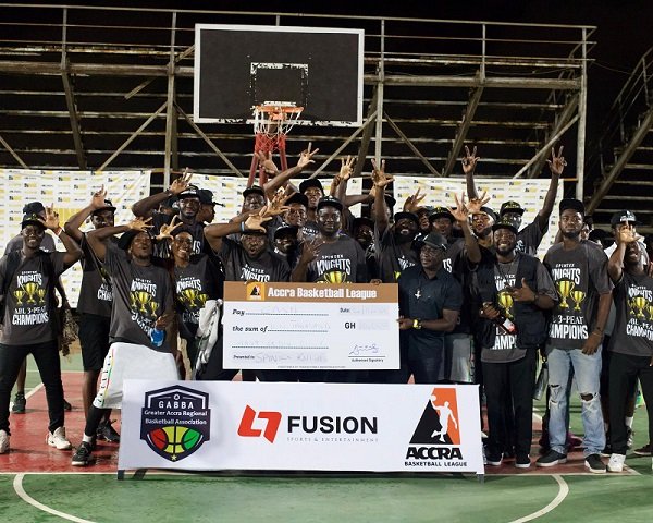 • Players of Spintex Knights in a jubilant mood after receiving their winning pri