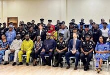 • Mr Ebenezer Okletey Terlabi (seated middle) with other dignitaries and participants at the training Photo: Stephanie Birikorang