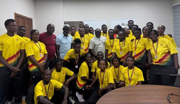• Some members of the Team Ghana athletes with officials after the visits