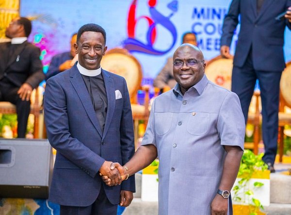 • Mr Debrah (right with Apostle Frimpong