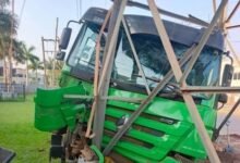 The tipper truck that crashed the ECG transmission tower