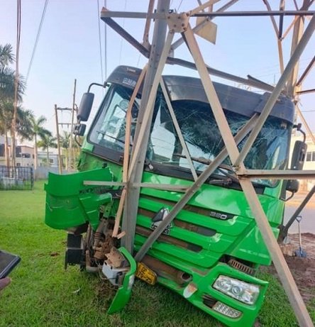 The tipper truck that crashed the ECG transmission tower