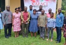 • Dr Ernest Baafi (fourth from left) and other team members