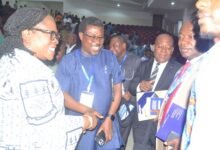 Professor Bawole (second from left) with other dignitaries after the programme Photo Victor A. Buxton