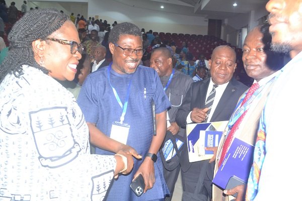Professor Bawole (second from left) with other dignitaries after the programme Photo: Victor A. Buxton