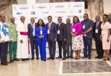 • Mr Akandoh (middle) with executives of CHAG