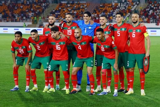 A line-up of the Moroccan team