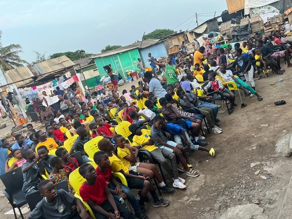 A section of the children at the end-of-year party