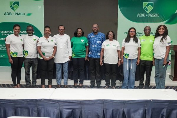 • Mr Obeng-Gyan (fourth from left) with other executives