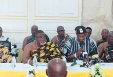 Nii Fading, addressing the press