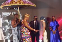 • Mrs Fumi Lamptey welcoming Nii Tackie Teiko Tsuru to the event