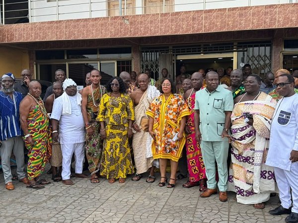 Ms Ocloo with Executives of the Regional Coordinating Council and some traditional chiefs