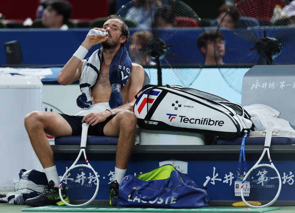 Daniil Medvedev reacts during a recent game