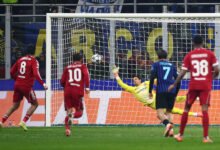 Dominik Szoboszlai scores from the penalty spot past Inter Milan's Yann Sommer