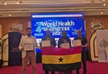 • Dr Majeed from Saudi Arabia ( left), Al-Hassan (middle), Nura Abukari-Sadik (second right) and Dr Fasli, Vice President of the World Islamic Health Union