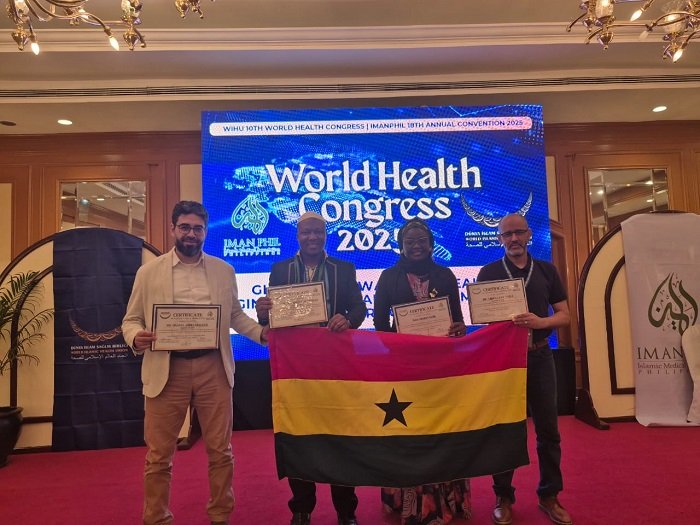 • Dr Majeed from Saudi Arabia ( left), Al-Hassan (middle), Nura Abukari-Sadik (second right) and Dr Fasli, Vice President of the World Islamic Health Union