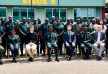 • Mr Samuel Basintale Amadu (seated forth from left) with other party and officials at the event