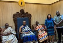 • King Tackie TeikoTsuru II (second from left) with Ms Ocloo (second from right) and Mr Michael Allotey, Accra Mayor and other dignitaries