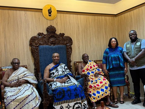 • King Tackie TeikoTsuru II (second from left) with Ms Ocloo (second from right) and Mr Michael Allotey, Accra Mayor and other dignitaries