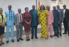 • Dr Ayensu-Danquah (sixth from right) together with members of the NITAG group