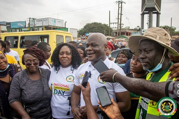 • Mr Ibrahim speaking to journalists