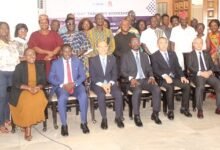 • Mr Albert Kofi Owusu (seated third from right), Ambassador Tong Defa (seated third from left) with the participants after the opening ceremony Photo: Ebo Gorman