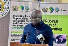 Mr Eric Opoku (inset) addressing participants at the launch