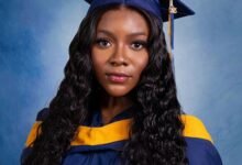 Ms Bawah in her academic gown