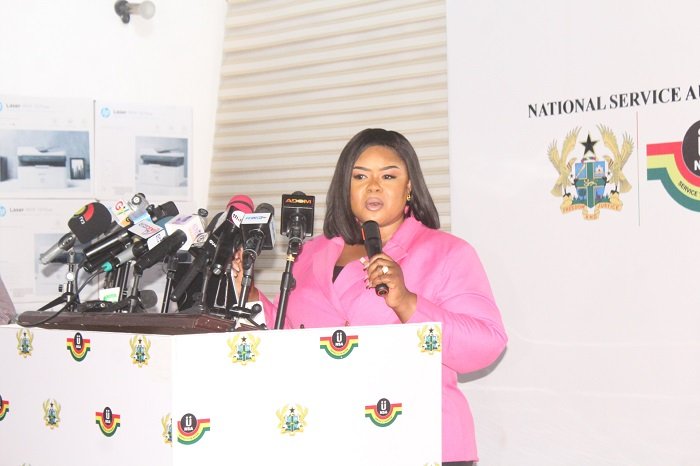 Ms Ruth Dela Seddoh,(inset) addressing the press conference. Photo; Ebo Gorman