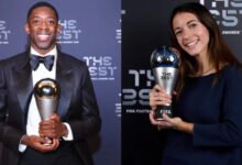 Ousmane Dembele (left) and Spain's Aitana Bonmati