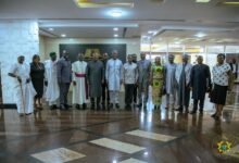 • President Mahama (sixth from left) with members of the Peace Council