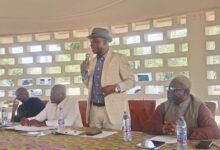 Mr Ali Adolf John Mburudiba (inset) addressing meeting.