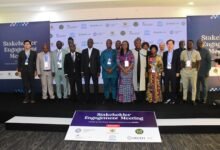• Mr Haruna Iddrisu (fifth from left) with stakeholders and development partners at the event Photo: Seth Osabukle