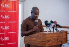 • Mr Agyenim-Boateng addressing the media