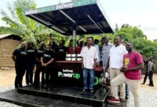 • Residents and Betway officials standing by the power up