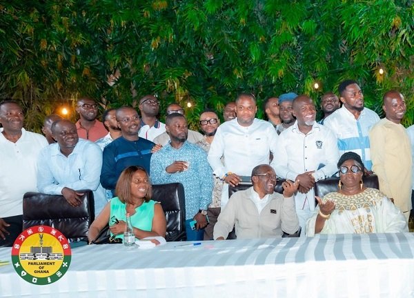 • Mr Alban Bagbin (seated middle) with Members of Parliament after the engagement