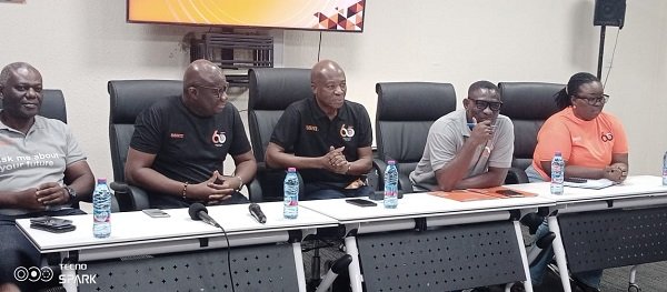 • Mr Sulley (middle) with Molbila (second left) and other management staff in a press conference