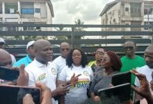 • Mr Ahmed Ibrahim (left) briefing the media after the inspection