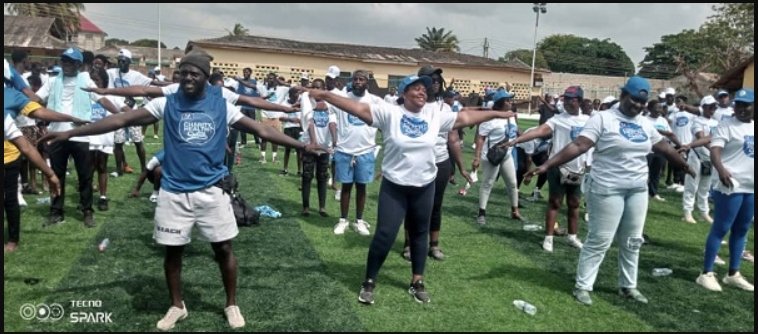 The participants engaged in aerobics