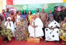 Nii Akomfra ( seated third from right) with Ms Ocloo and other Chiefs and dignitaries after the meeting