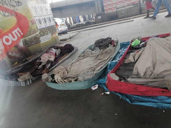 Some destitute under the Kwame Nkrumah Overpass