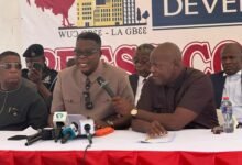 • Mr Larmie addressing the press conference